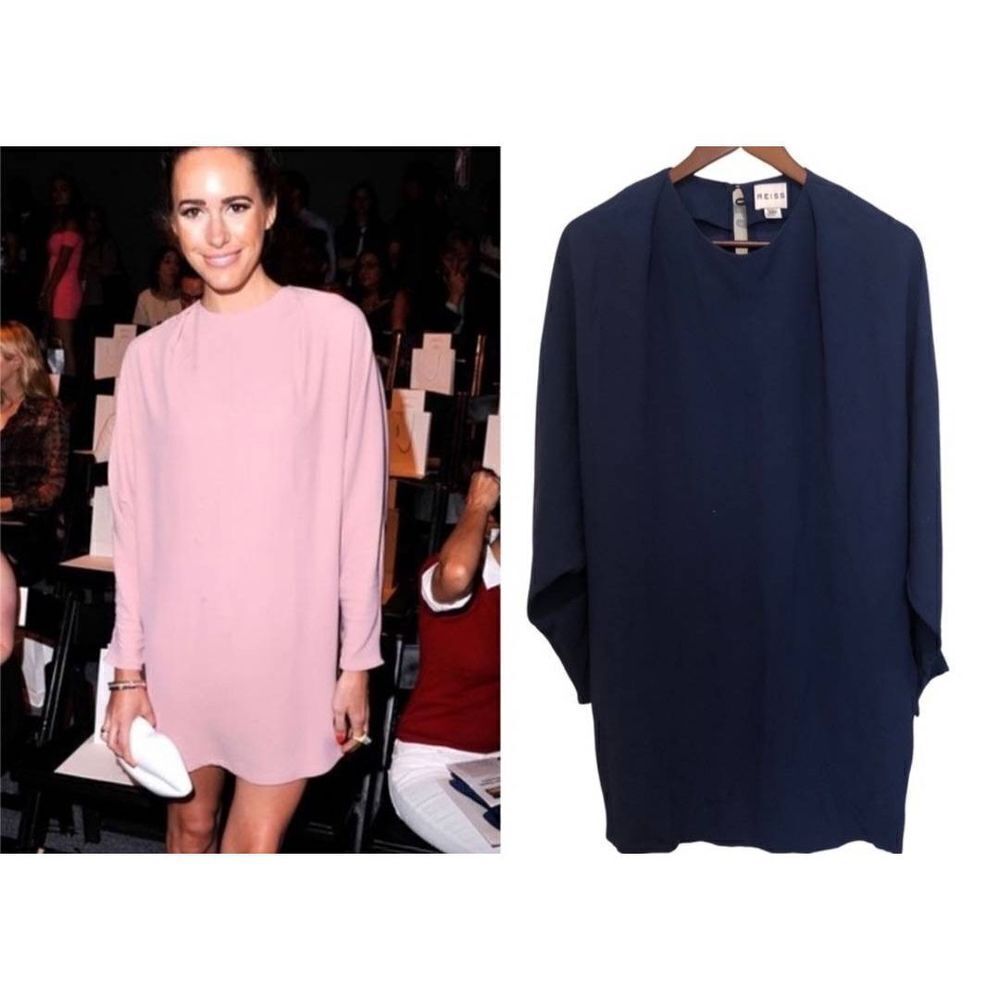 Reiss Navy Blue Cedar Batwing Dress Size 6